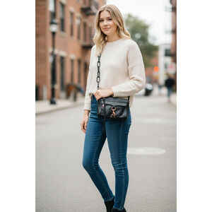 Rebecca Minkoff Black Leather MAC Convertible Clutch Bag